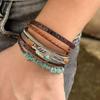 Bohemian Leather Leaf Magnetic Bracelet - Vintage Style Women's Bangle