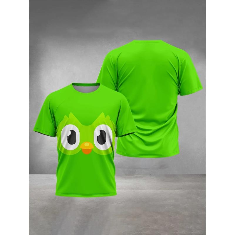 3D Printed Men's Clothing Men's Women's General Outdoor Clothing Suitable for Cartoon Duolingo Men's Comfortable T-Shirt Tops