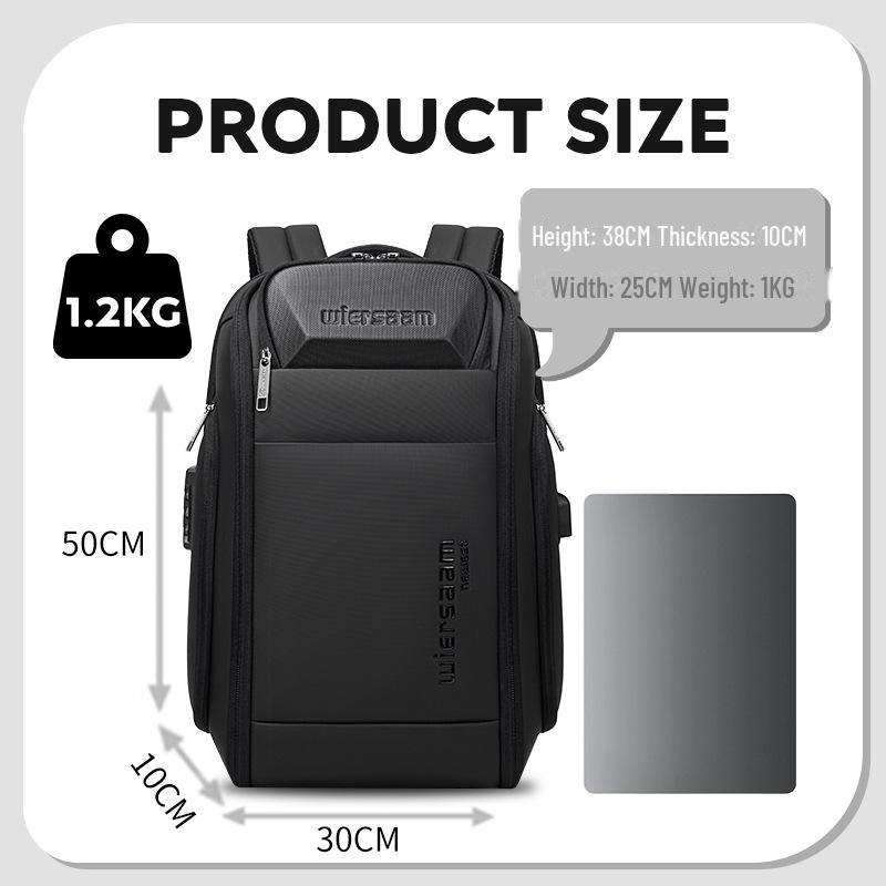 Men's Waterproof Anti-Theft Business Backpack - Large Capacity & Multi-Function with Password Security for Travel