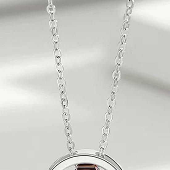 Кольцо Шарм Парное Ожерелье Подвеска с Двойными Кольцами Ее Чудовище Его Красавица Ожерелье из Сплава на День Святого Валентина Юбилей Подарок на День Рождения