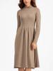 Autumn Winter Knit Long Dress Women Casual O-Neck Slim Bodycon Robe Sweater Dresses OffiAe Lady THICK MAIX Dress