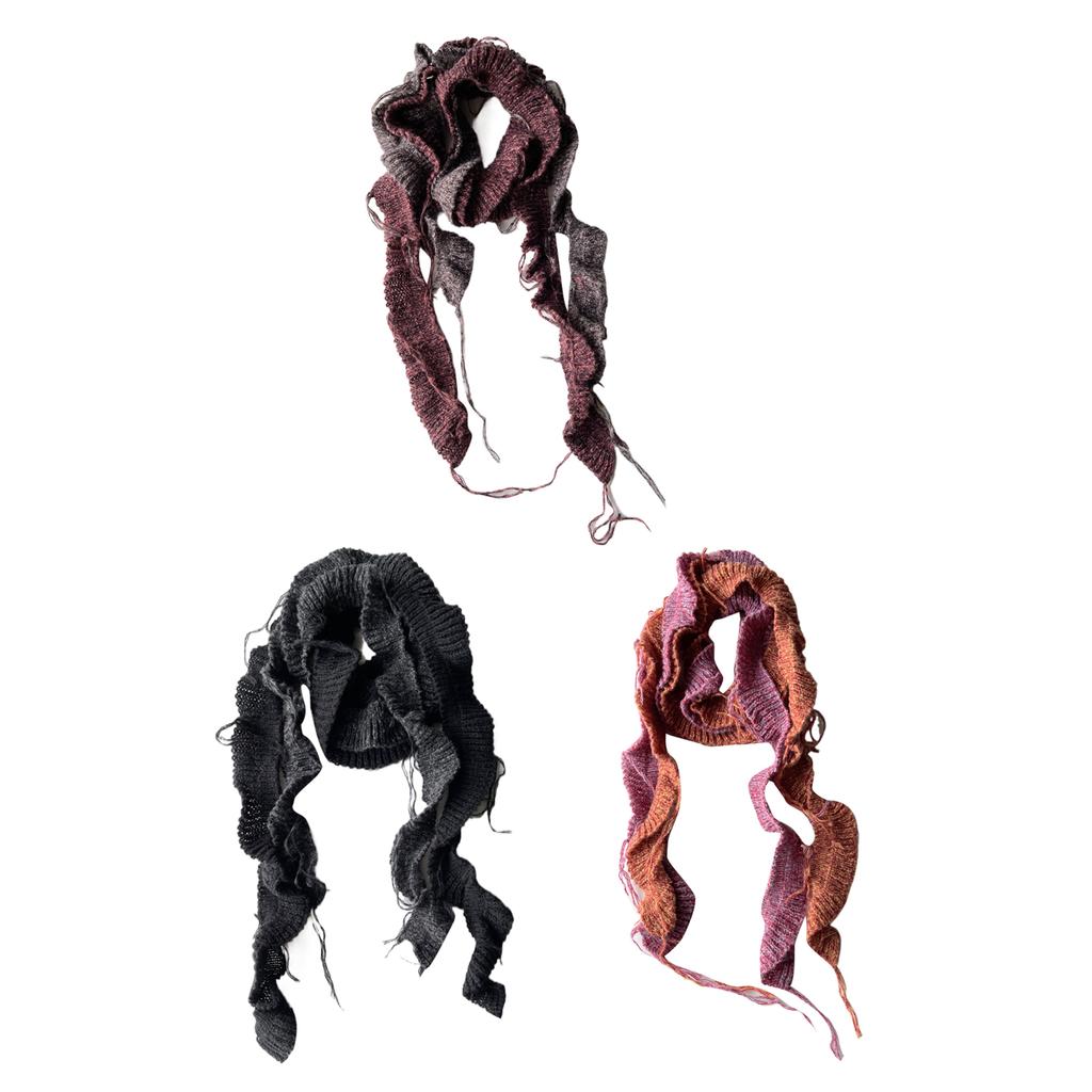 Flouncing Scarf for Women Long Skinny Belt Necktie Neck Scarf Y2K Girls Photo Props Long Neckerchief Skinny Scarf