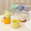 Souvenir Ins Macaron Simple Striped Ceramic Cup Creative Stacked Cup Household Coffee Cup