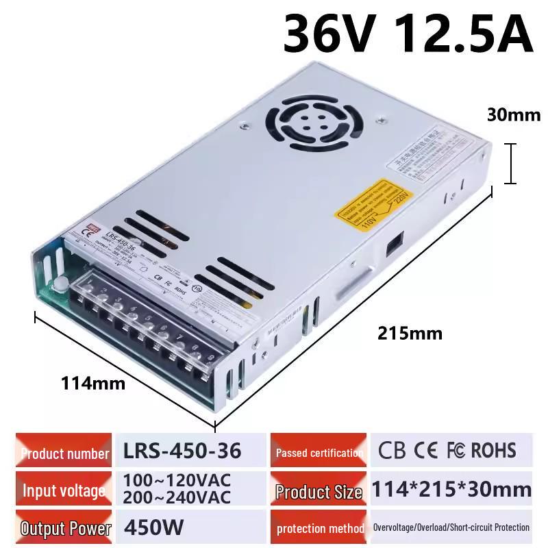 Сертифицированный 3C блок питания Mingwei LRS с регулируемым выходом постоянного тока, 220 В на 12 В/24 В/48 В.