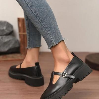 Модная женская обувь 2025 Бренд Ремешок с пряжкой Женские туфли на высоком каблуке Модные с круглым носком Офисная карьера Новые Удобные Большого размера Лодочки Женские