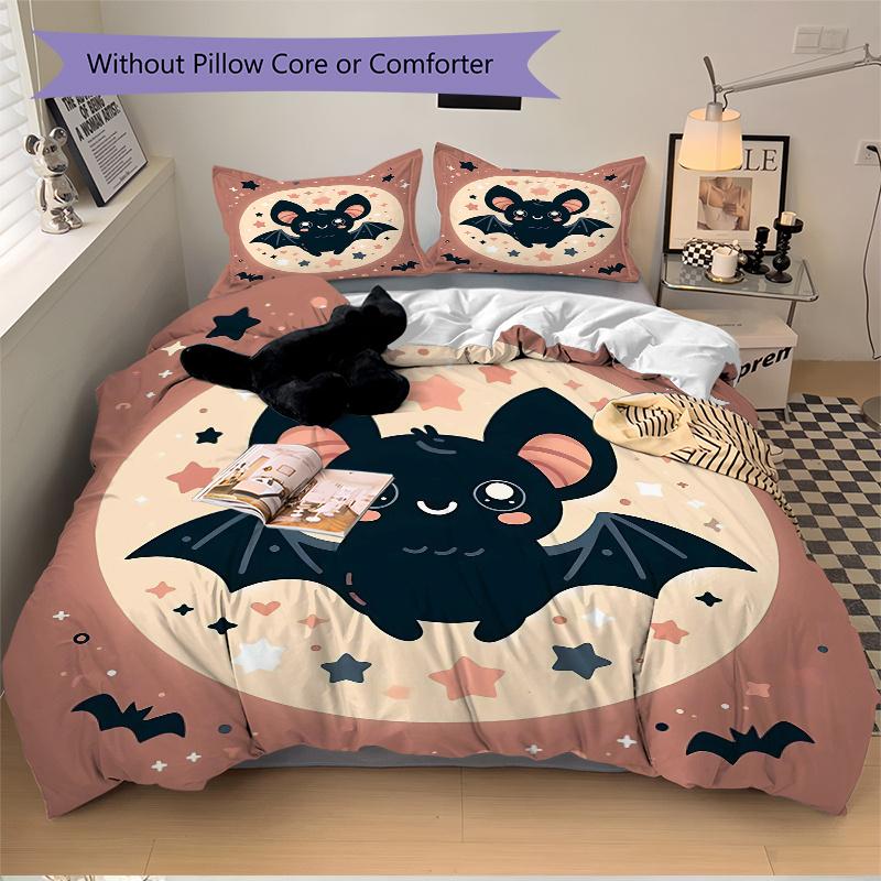 3pcs Bat Cartoon Bedding Set - Includes Comfortable Bedding with Stylish Design for Bedroom L005