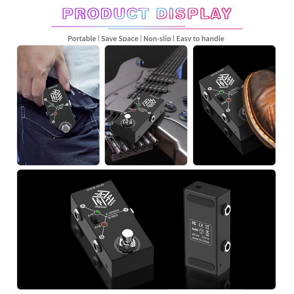 Guitar Pedals ABY Box Line Selector AB Switch Mini Guitar Effect Pedal Bidirectional Transmission Metal Casing Anti