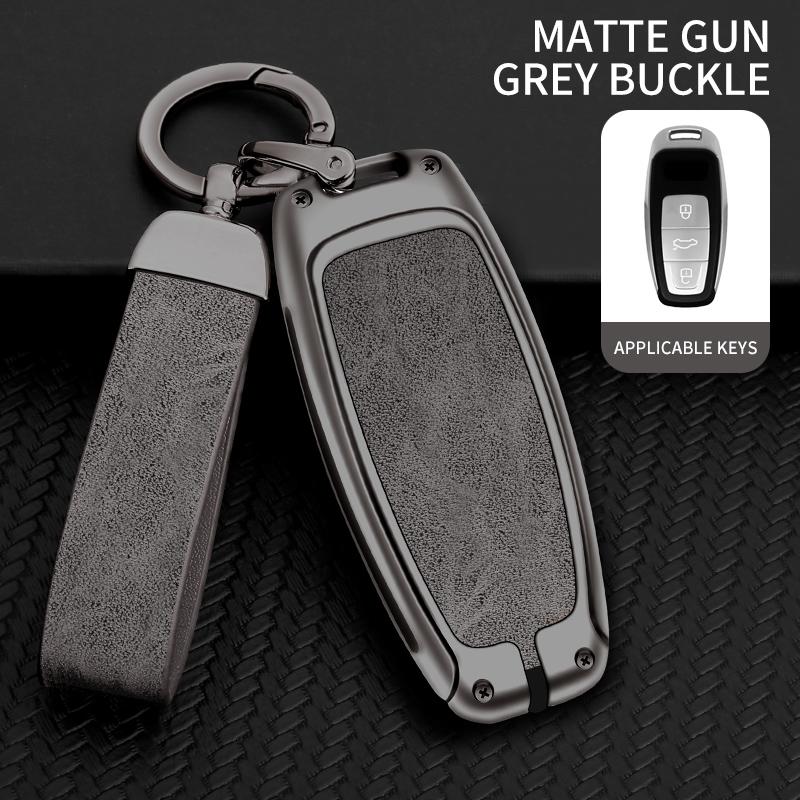 Чехол для автомобильного ключа из цинкового сплава и кожи, защитная оболочка для A3 A4 A5 A7 A6 C8 Q8 Q7 Q5 Q4 Q3 E-tron, аксессуары для автомобильного ключа
