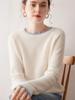 Women's 2025 Autumn/Winter Colorblock Crew Neck 100% Pure Cashmere Raglan Sleeve Thick Knit Sweater