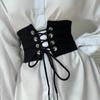 PU Leather Wide Belt Adjustable Waist Corset Punk Elastic Cummerbunds Girl