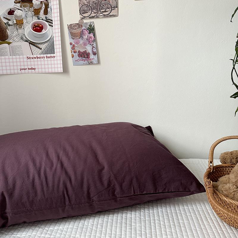 Наволочка из чистого хлопка в полоску, однотонная (Цельный кусок)