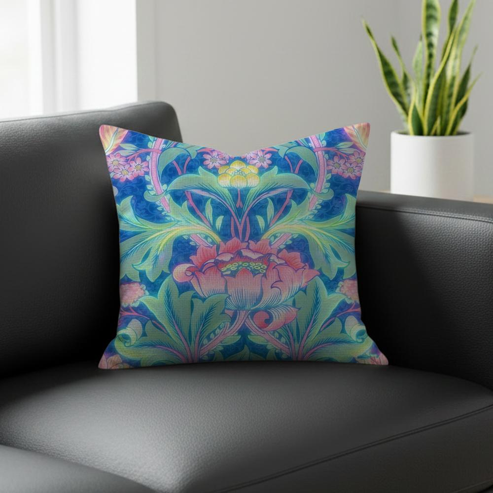 B-British Retro Pattern Cushion Cover Natural Linen Pillowcase Set, All-In-One Decor For Sofa, Bedroom & Chair