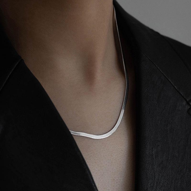 Минималистичное европейское и американское ожерелье-змейка из нержавеющей стали - модный дизайн ключицы.