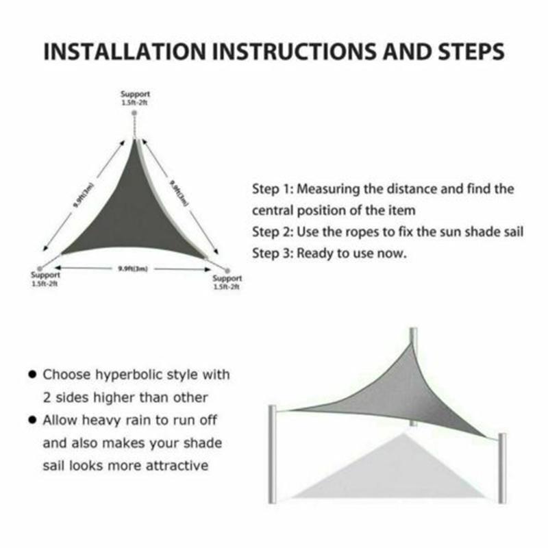 Уличный солнцезащитный козырек, легкий складной, водонепроницаемый, анти-УФ, тент для патио, навес, треугольный чехол