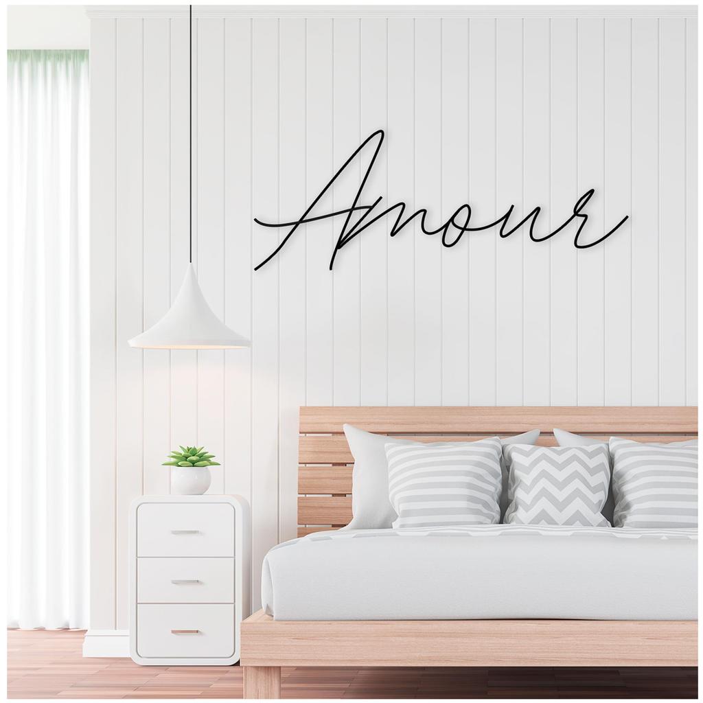 Les Trésors De Lily [A1077] — Металлическое украшение XXL «Amour», чёрное — 100x38 см