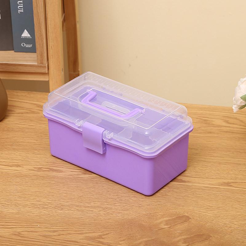 2 Layers Large Capacity Storage Box Foldable Multifunctional Plastic Portable Makeup Hairpin Organizer Nail Art Jewelry Box