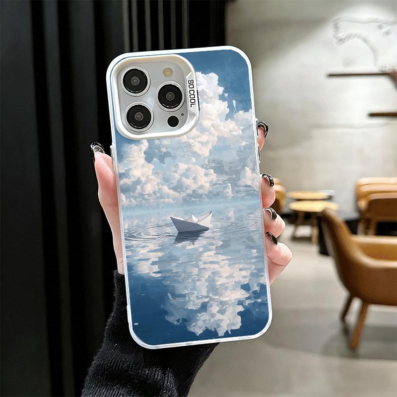 Бумажный Самолет Лодка Мечта Ударопрочный Чехол для Телефона для iPhone 17 Air 16 16E 15 Pro Max 14 Plus 13 Mini 12 Задняя Крышка Противоударный Fund