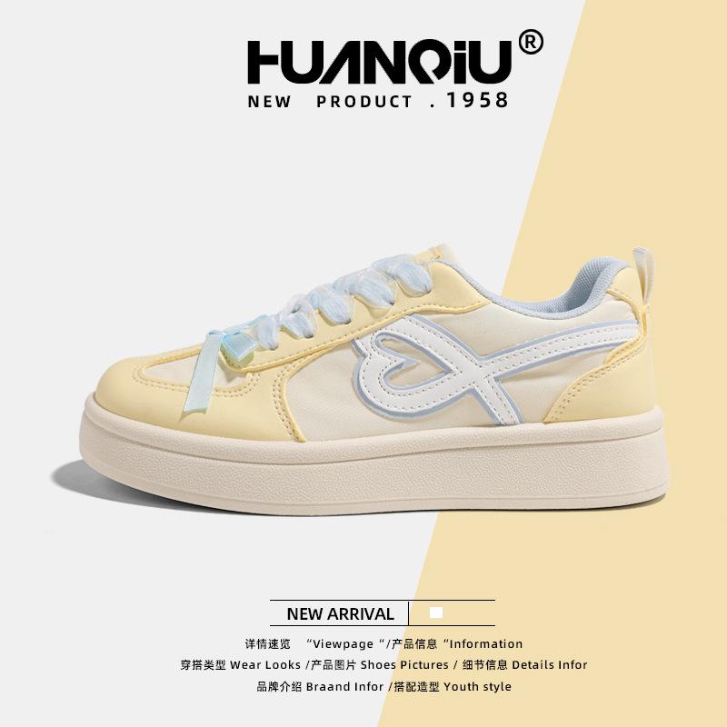 Global Women's Shoes XHQ-G609 Summer New Board Shoes Versatile Casual Student White Shoes Breathable Lightweight Trendy Shoes Women