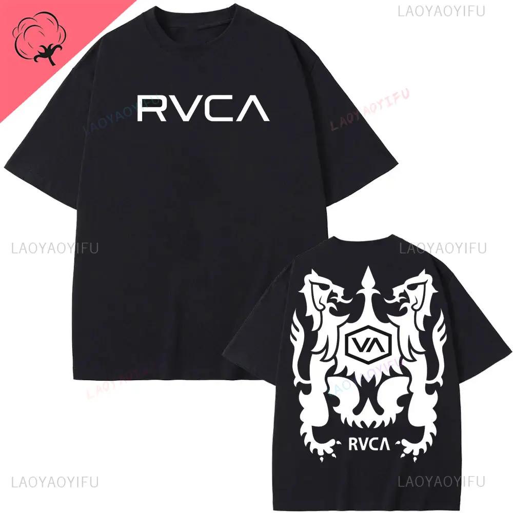 RVCA T Shirt Black Tee Summer Cotton Tshirt Summer Short Sleeve Fashion Men Women Design Brand Tshirt Top Streetwear Clothes