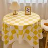 Круглая скатерть в шахматном порядке Ins Nordic Wind Light Luxury Advanced Sense Table Fabric Tea Table Mat Student Book Tablewear