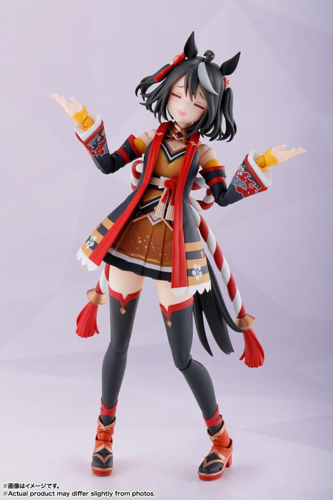 TAMASHII NATIONS Uma Musume Pretty Derby Kitasan Black 140мм Раскрашенная Подвижная Фигурка S.H.Figuarts Прибл.. ПВХ и АБС