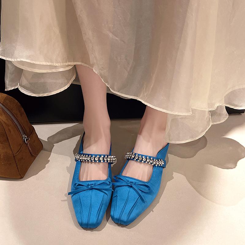 Мода Новая Мода Женская Летняя Мода Мюли на Низком Каблуке Квадратный Носок Слипоны Платье Слайды Удобные Тапочки для Вечеринки и Повседневной Носки