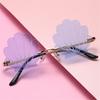 Unique Rimless Sunglasses Shell Shape Funny Shades Cute Ocean Lens Shades for Photo Props, Party
