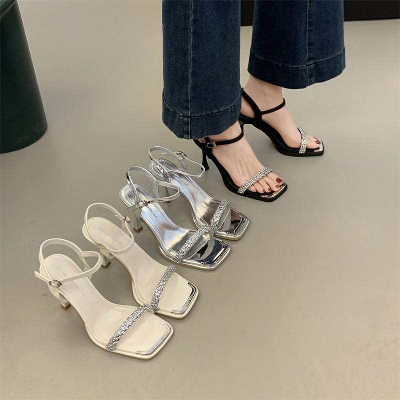 Модная удобная обувь для женщин, уличные сандалии, универсальные туфли на высоком каблуке, сексуальные ретро-шпильки 2025, весенние туфли на высоком каблуке для девушек, сандалии