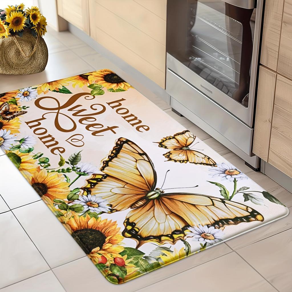 1PC Cowhide Pattern Kitchen Rug Non-Slip Door Mats Pop design Bathroom Rug Bath Mat Carpet for Home Sink Laundry Decor