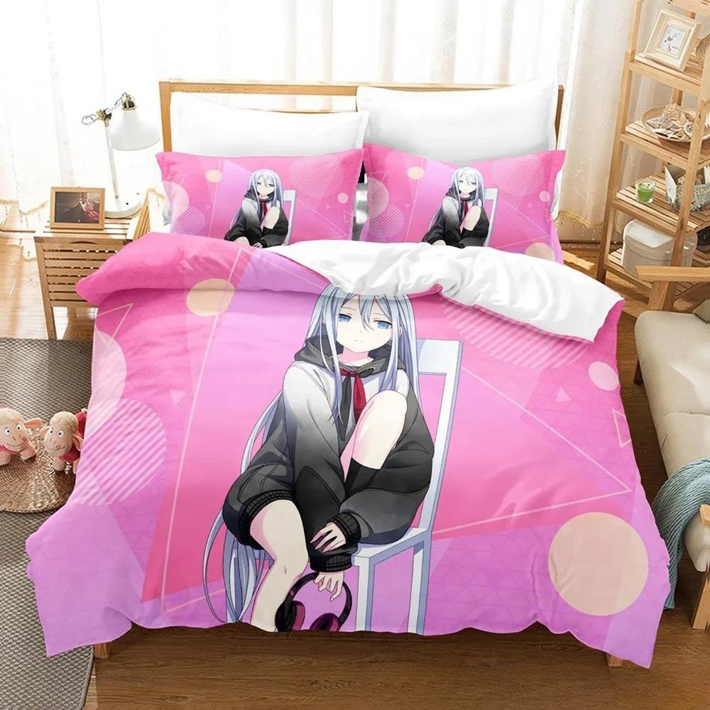 3D-печатный комплект постельного белья с рисунком аниме Kawaii Girls Yoisaki Kanade, комплект из трех предметов для взрослых и детей, комплект постельного белья для спальни, домашний текстиль