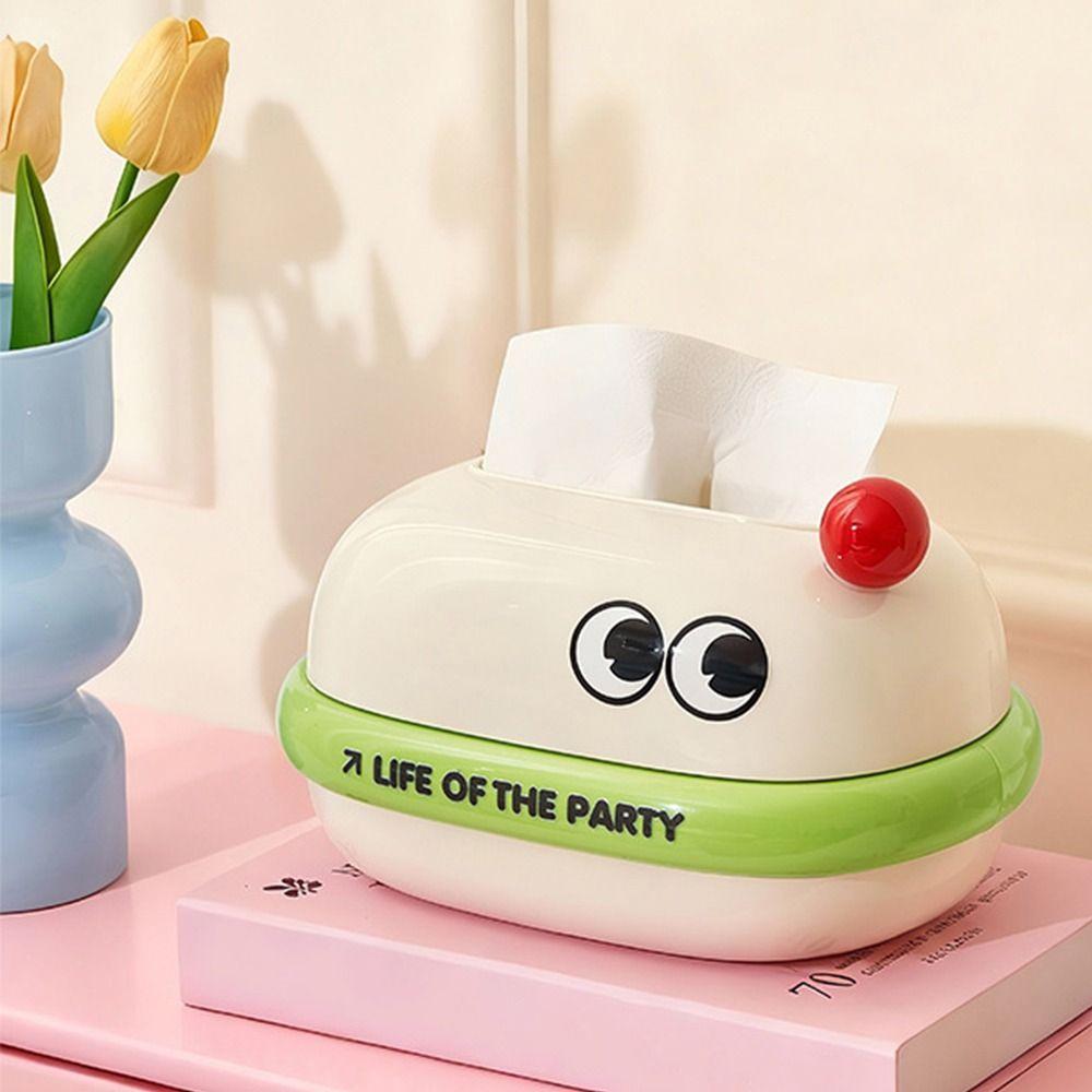 Creative Cartoon Tissue Box Big Eye Built in Spring Desktop Paper Towel Dispenser Reusable Napkin Dispenser Paper Towel Holder