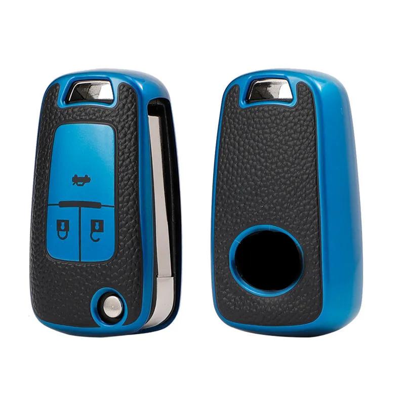 Кожаный складной чехол для автомобильного ключа для Chevrolet Cruze Aveo Trax Sail Malibu Captiva Opel Vauxhall Astra J Corsa Insignia Mokka