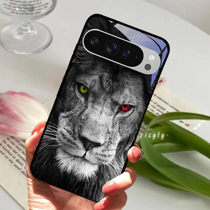 Модный Стеклянный Чехол для Google Pixel 8a Чехол Pixel8 Pro Жесткий ПК Закаленное Стекло Черный Чехол для Телефона Для GOOGLE PIXEL 8 Защитные Чехлы