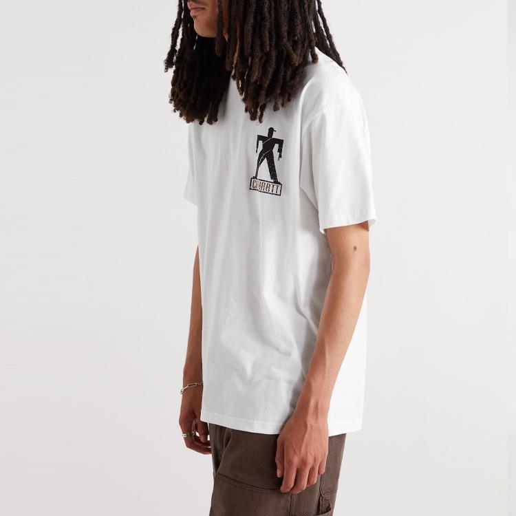 Carhartt WIP T-Shirts Men's White Crew Neck Moderate Straight Fit 23841192565714294