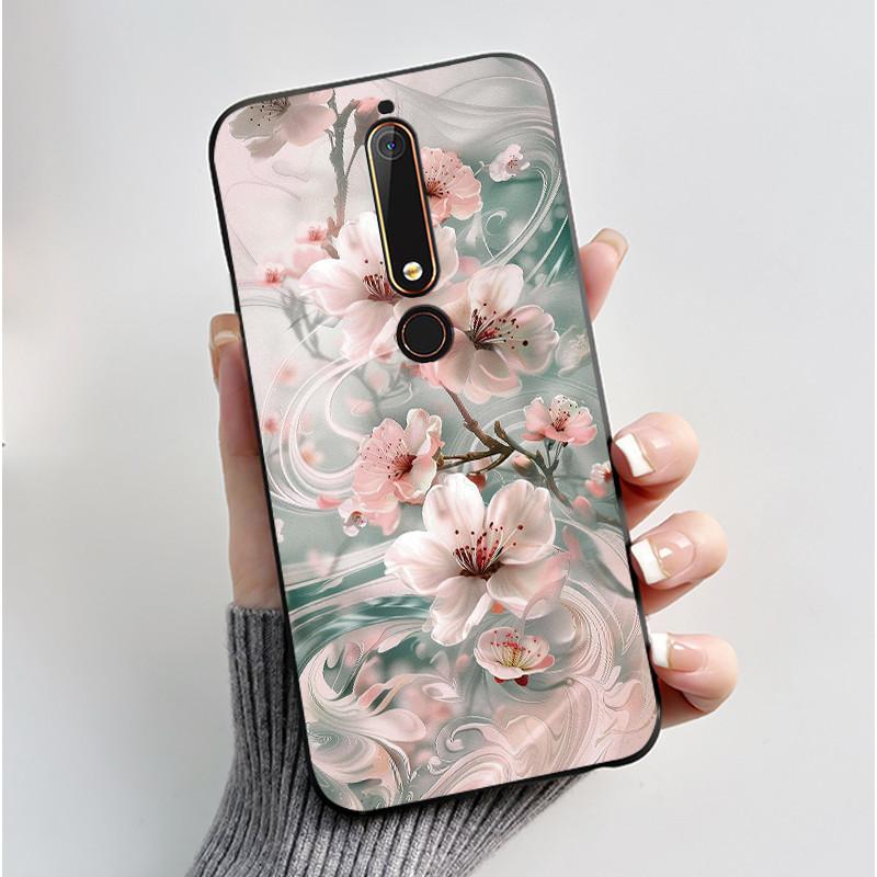 Cute Case For Nokia 6.1/Nokia 6.1 Plus/Nokia X6/Nokia6 Capa Printing Shell Protective Cover Soft Silicone Cartoon Black Casing
