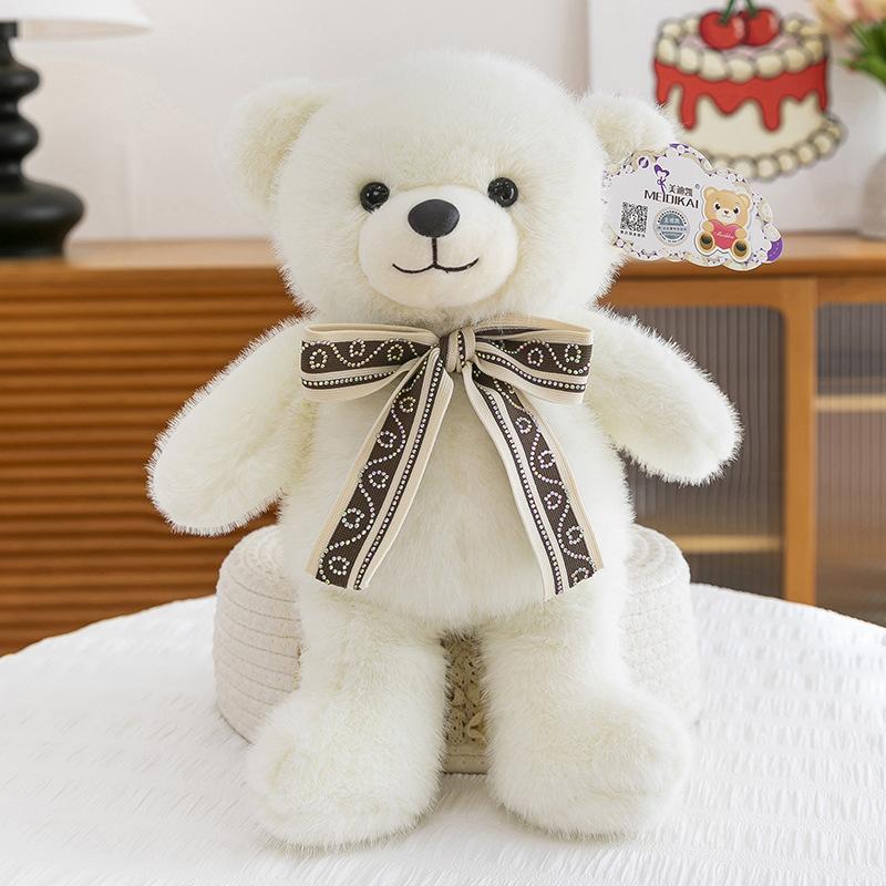 Новая плюшевая игрушка Медведь с галстуком-бабочкой Сердце девочки Сопровождающий плюшевый мишка Подарок на день рождения Медведь для обнимания