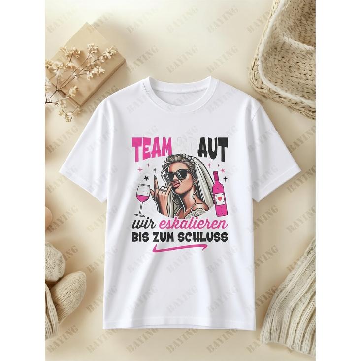 Stag Party Women's T-shirt Team Bride JGA Women's T-shirt, Black, S for Men Women Unisex All Season T-Shirt, 180g