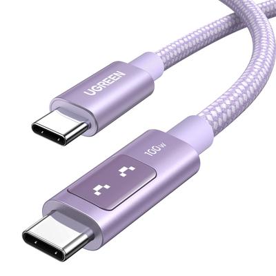 Кабель UGREEN Uno Type C с чипом сверхбыстрой зарядки, светодиодной подсветкой, визуализацией улыбки, нейлоновой оплеткой, высокой прочностью, USB C — USB C, совместим с такими моделями, как