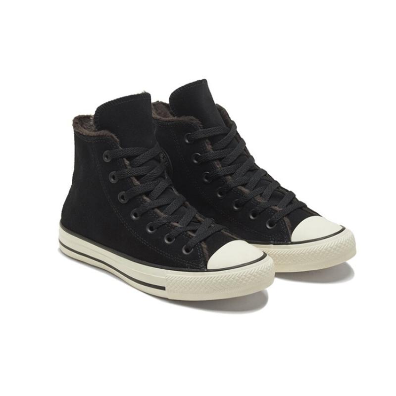 Converse Chuck Taylor All Star Круглый носок Шнуровка Нескользящая Износостойкая Обертывание Теплые Высокие парусиновые женские черные