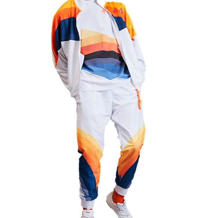 Мужские вязаные спортивные штаны Li Ning Белые Умеренно зауженные AYKP653-2