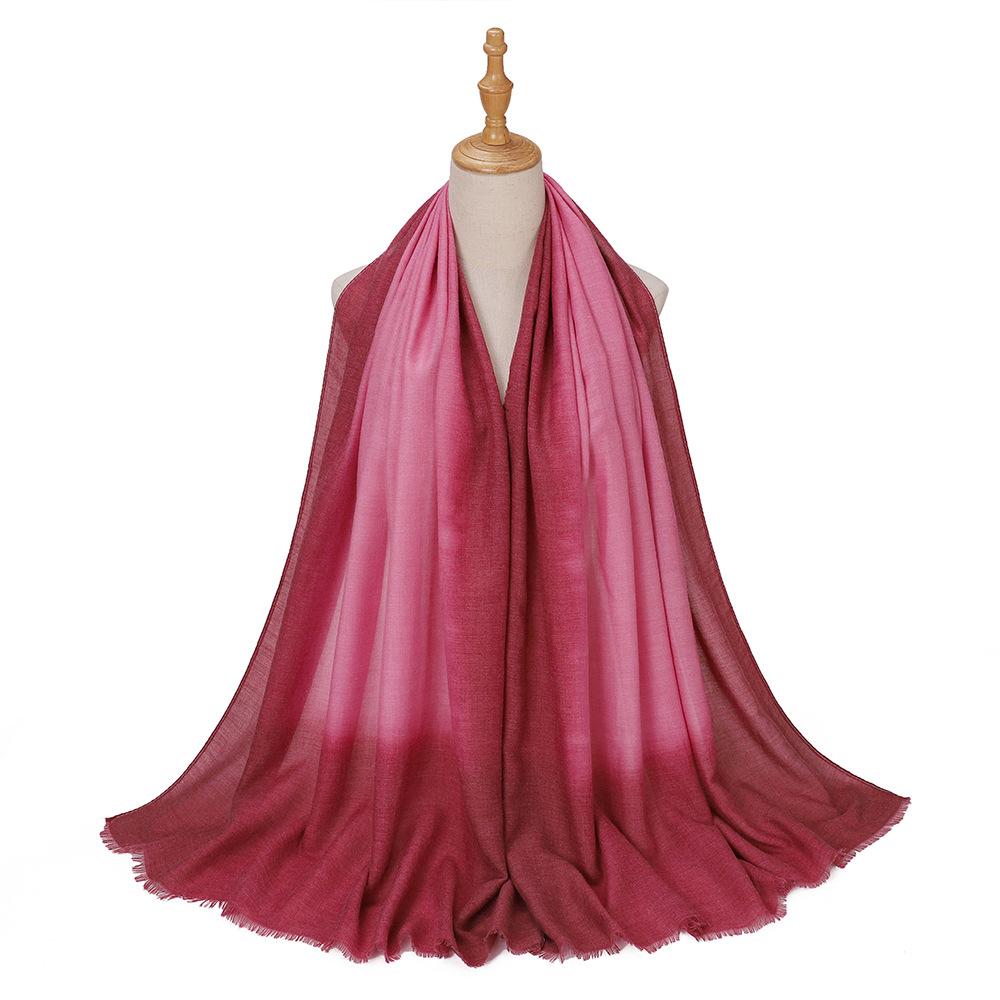 Muslim Tie-Dye Cotton Rayon Modal Hijab Long Scarf Islam Hijabs for Women's Turbans Soft Lightweight Head Wrap Scarf