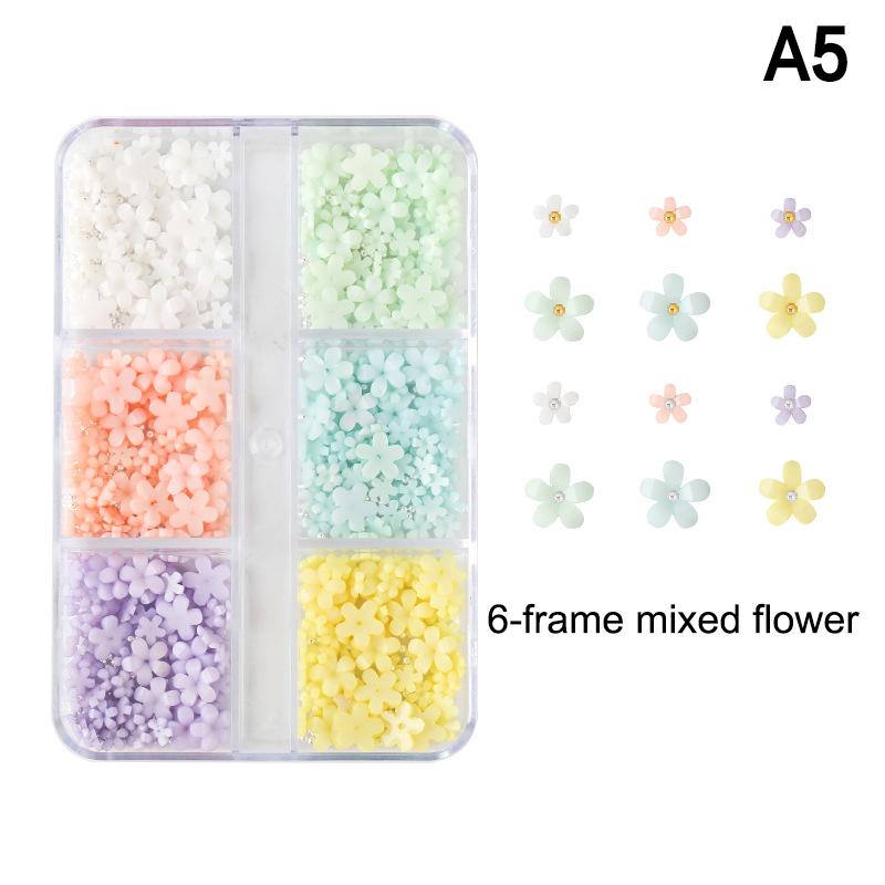 Nail Mini Flower Pearl Steel Balls Decoration Mixed Multicolour Various Size Resin Nail Charm Nail Art Enthusiasts High Quality