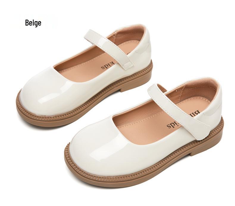 Spot Goods Kids' Princess Leather Shoes - Spring/Autumn 2025, Black Primary School Performance Shoes, Soft Leather and Sole.