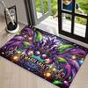 Carnival Mask Pattern Carpet Mat Rug Vibrant  Luxurious home decoration with Colorful Feather for Front Door Entrance