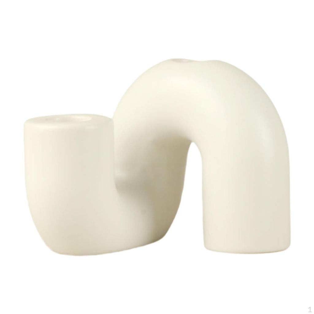 Ceramic Candle Holder for Christmas Pillar Display Home Fireplace Candelabrum