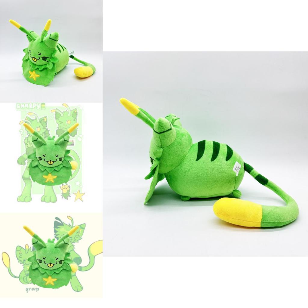 Cute Gnarpy Discovers The Internet Green Cat Robot Stuffed Animal Toy