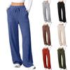 2025 Autumn Amazon Wish New Foreign Trade Solid Color Pit Pocket Casual Trousers for Women