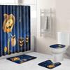 Halloween Shower Curtain Floor Mat Combination Four-Piece Set Bathroom Toilet Carpet Shower Room Foot Mat