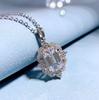 2023 New 925 Silver Emerald 5a Zircon Cut 6 * 9 Necklace Pendant Women's European and American Luxury Style Wedding Jewelry