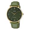 CASIO Quartz Men's Watch MTP-VT01GL-3B Gold X Green Leather Band Overseas Model